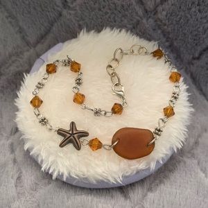 Sea glass anklet